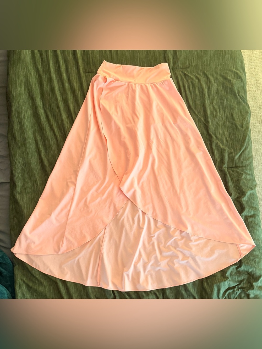 HALARA Coral Pink High-Low Wrap Maxi Skirt w/shorts